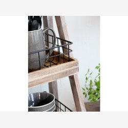 Chic Antique - Reol m/5 hylder og kurve Naturlig H170xB42xL70cm Grantr.