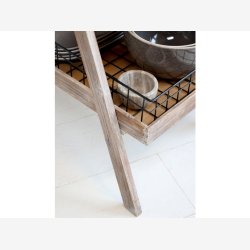 Chic Antique - Reol m/5 hylder og kurve Naturlig H170xB42xL70cm Grantr.