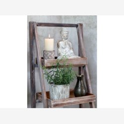 Chic Antique - Reol m/5 hylder og kurve Naturlig H170xB42xL70cm Grantr.