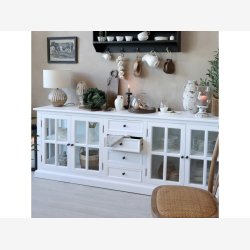 Chic Antique - Vitrine m. 4 lger og 4 skuffer