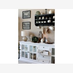 Chic Antique - Vitrine m. 4 lger og 4 skuffer