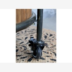 Chic Antique - Display p hjul rundt m/3 hylder og 3 trkasser 60xH160cm patineret sort.