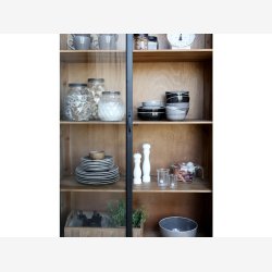 Chic Antique - Vitrineskab H195xB40xL100cm antik sort.