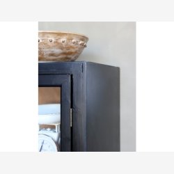 Chic Antique - Vitrineskab H195xB40xL100cm antik sort.
