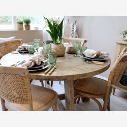 Chic Antique - UNIKA Spisebord rundt Naturlig 120xH76cm Genbrugstr.