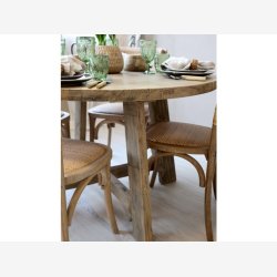 Chic Antique - UNIKA Spisebord rundt Naturlig 120xH76cm Genbrugstr.