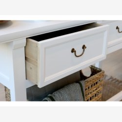 Chic Antique - Anretterbord m. 2 skuffer, hvid