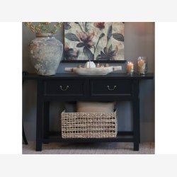 Chic Antique - Anretterbord m. 2 skuffer, sort