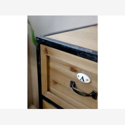 Chic Antique - Kommode m/16 skuffer Naturlig H82xB119,5xL39cm.