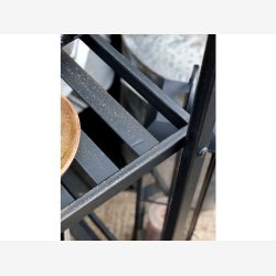 Chic Antique - Vogn m/2 hylder Foldbar Patineret sort H83,5xB46xL84cm Metal.