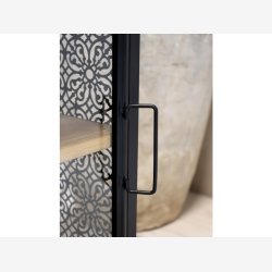 Chic Antique - Vence Sidebord/Sengebord m/2 hylder Patineret sort H65xB49xL36cm.