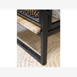 Chic Antique - Vence Sidebord/Sengebord m/2 hylder Patineret sort H65xB49xL36cm.