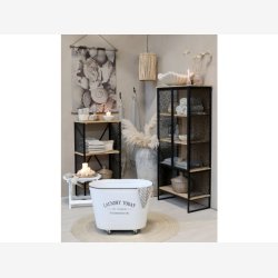 Chic Antique - Vence Reol m/2 hylder Patineret sort H113xB60xL35cm.