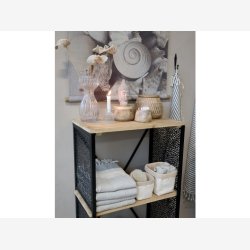 Chic Antique - Vence Reol m/2 hylder Patineret sort H113xB60xL35cm.