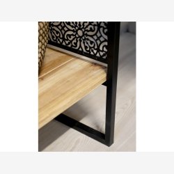 Chic Antique - Vence Reol m/2 hylder Patineret sort H113xB60xL35cm.