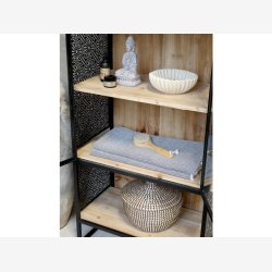 Chic Antique - Vence Vitrineskab m/4 hylder Patineret sort H160xB71xL38,5cm.