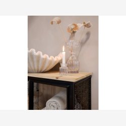 Chic Antique - Vence Vitrineskab m/4 hylder Patineret sort H160xB71xL38,5cm.