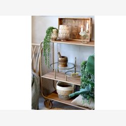 Chic Antique - Vogn p hjul m. trhylder