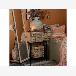 Chic Antique - Grimaud Sidebord m. 6 murstensforme og 1 hylde, H76/L57/B33cm.