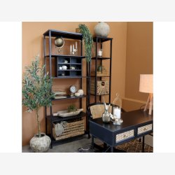 Chic Antique - Reol m.5 hylder, sort