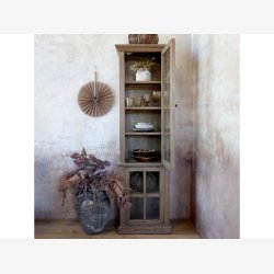 Chic Antique - Vitrineskab m. 2 lger og hylder, natur