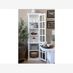 Chic Antique - Vitrineskab m. 2 lger og hylder, hvid