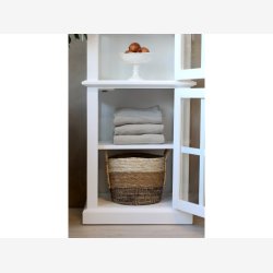 Chic Antique - Vitrineskab m. 2 lger og hylder, hvid