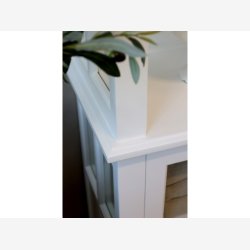 Chic Antique - Vitrineskab m. 2 lger og hylder, hvid