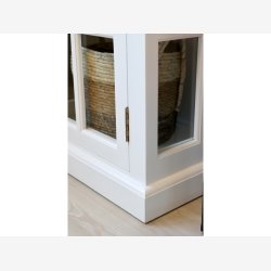 Chic Antique - Vitrineskab m. 2 lger og hylder, hvid