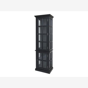 Chic Antique - Vitrineskab m. 2 lger og hylder, sort
