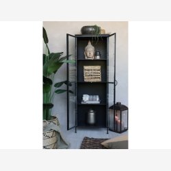 Chic Antique - Vitrineskab m. 2 lger og hylder, H184/L63,5/B41,5cm.