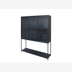 Chic Antique - Vitrineskab m. 3 lger og hylder, H175/L140/B39,5cm.