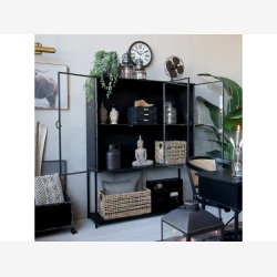 Chic Antique - Vitrineskab m. 3 lger og hylder, H175/L140/B39,5cm.