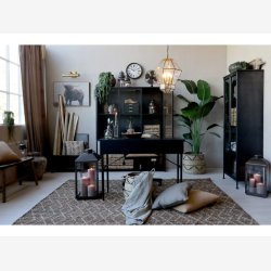 Chic Antique - Vitrineskab m. 3 lger og hylder, H175/L140/B39,5cm.