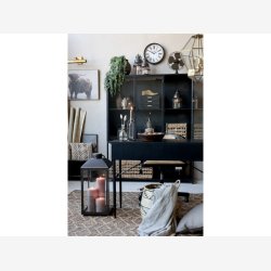 Chic Antique - Vitrineskab m. 3 lger og hylder, H175/L140/B39,5cm.