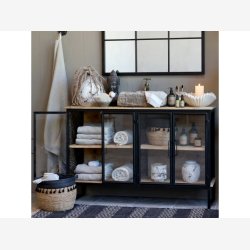 Chic Antique - Vence Sknk m. 4 lger &amp; hylder, H80/L121/B38cm.