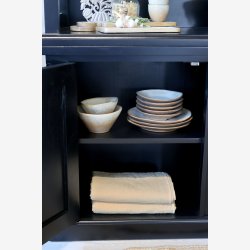 Chic Antique - Marseille reol m. 4 hylder og 2 lger Sort