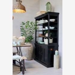 Chic Antique - Marseille reol m. 4 hylder og 2 lger Sort