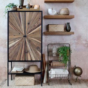 Chic Antique - Skab m. 2 lger og 1 hylde Natur og Sort