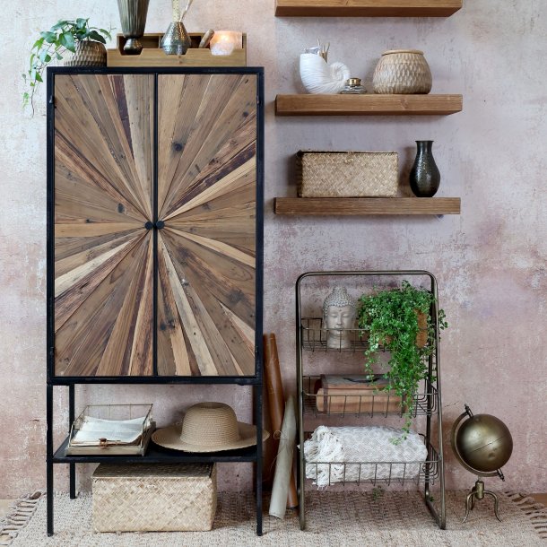 Chic Antique - Skab m. 2 lger og 1 hylde Natur og Sort