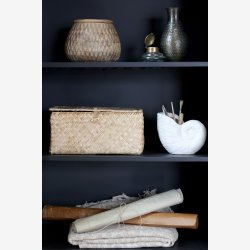 Chic Antique - Skab m. 2 lger og 1 hylde Natur og Sort