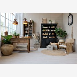 Chic Antique - Loungestol m. Stofsde og fletryg Natur
