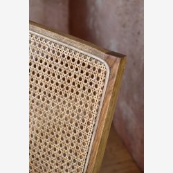 Chic Antique - Loungestol m. Stofsde og fletryg Natur