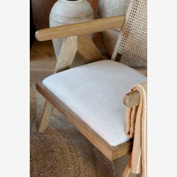 Chic Antique - Loungestol m. Stofsde og fletryg Natur