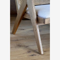 Chic Antique - Loungestol m. Stofsde og fletryg Natur