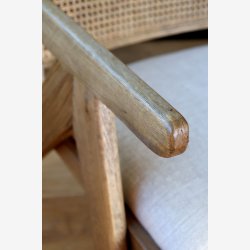 Chic Antique - Loungestol m. Stofsde og fletryg Natur