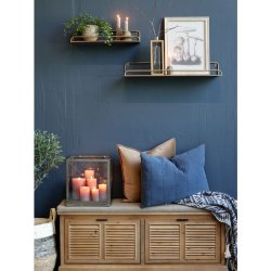 Chic Antique - Bnk m. hynde og 2 vippeskuffer H50/L110/B30 cm natur