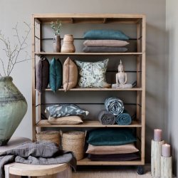 Chic Antique - Reol p hjul m. 4 hylder H200/L150/B48 cm natur