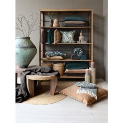 Chic Antique - Reol p hjul m. 4 hylder H200/L150/B48 cm natur