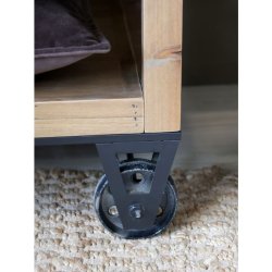 Chic Antique - Reol p hjul m. 4 hylder H200/L150/B48 cm natur